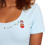 Stitch Shoppe Winnie the Pooh Piglet Kelly Fashion Top Closeup Embroidery View