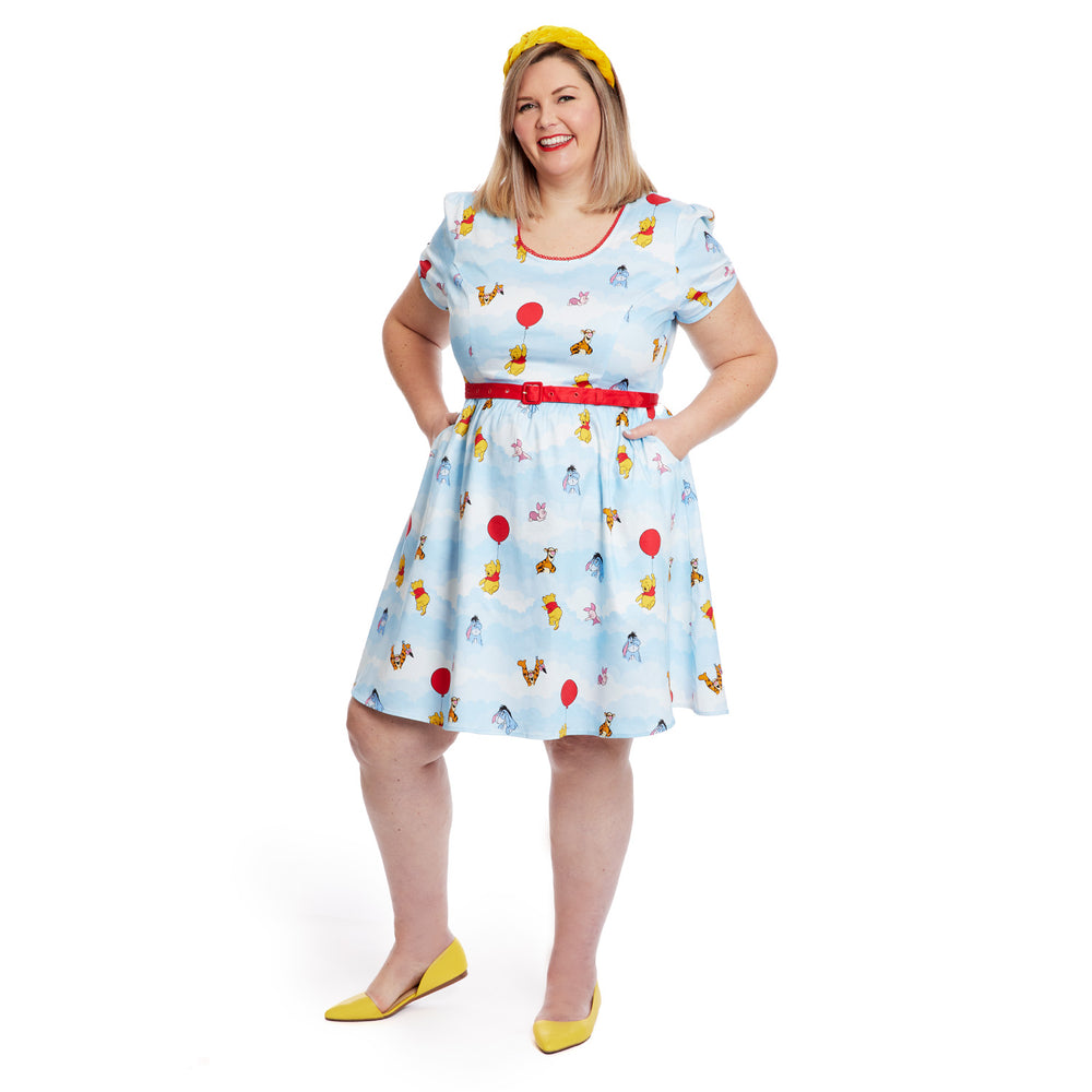 Stitch Shoppe Winnie the Pooh Laci Dress Full Length Front Model View-zoom