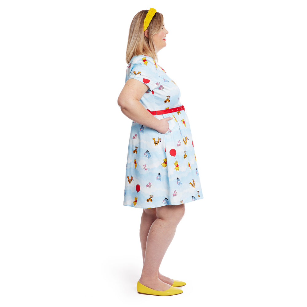 Stitch Shoppe Winnie the Pooh Laci Dress Full Length Side Model View-zoom