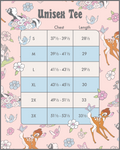 Bambi Spring Time Tee Size Chart View