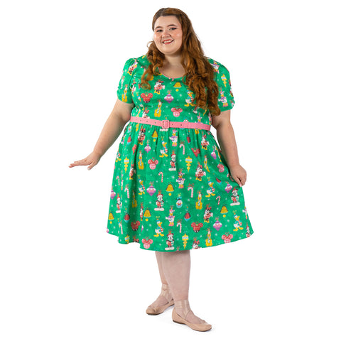 Disney Stitch Shoppe Holiday "Laci" Dress Full Front Model View