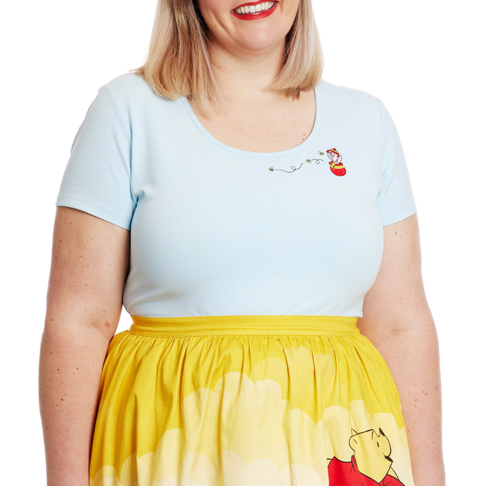 Stitch Shoppe Winnie the Pooh Piglet Kelly Fashion Top Front Closeup Model View-zoom
