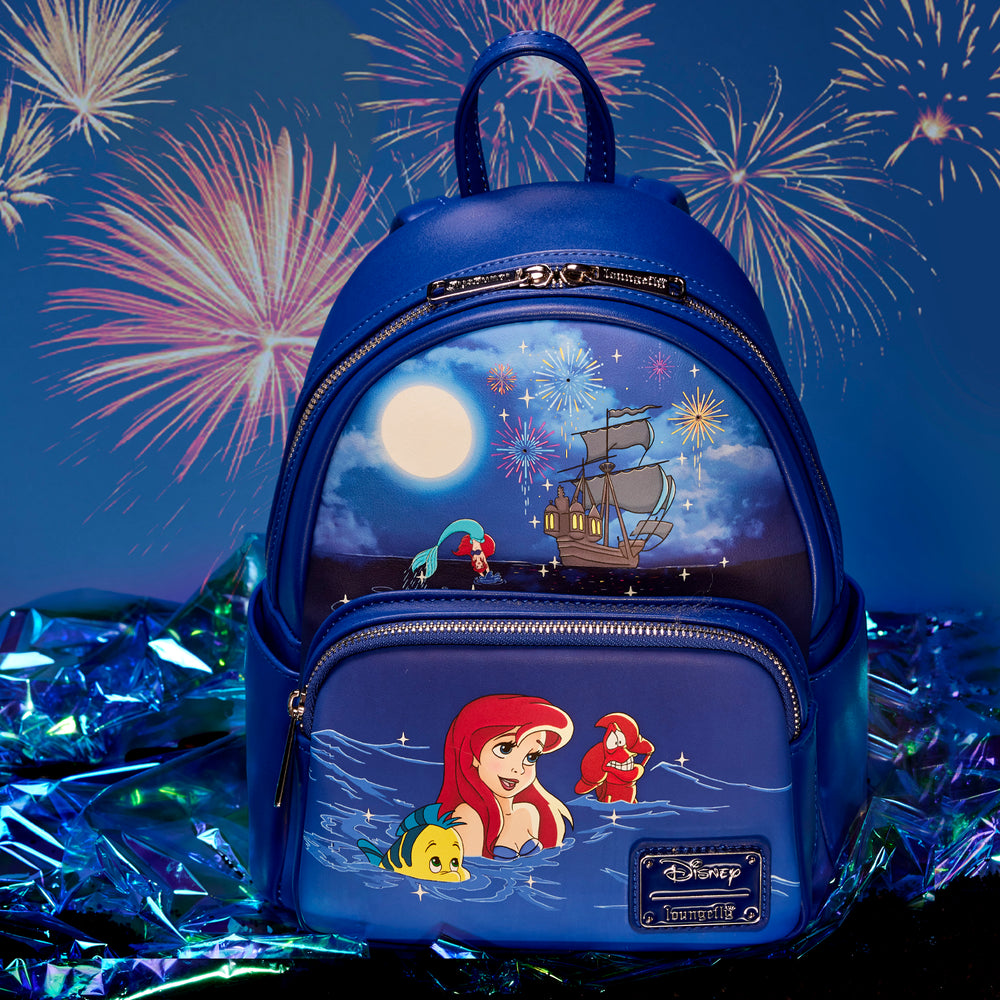 The Little Mermaid Ariel Fireworks Glow and Light Up Mini Backpack Lifestyle View-zoom