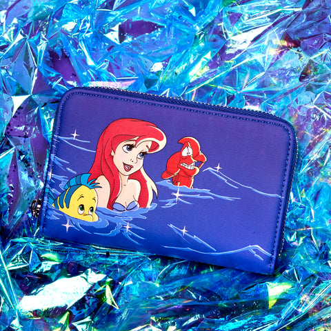 The Little Mermaid Ariel Fireworks Glow in the Dark Zip Around Wallet