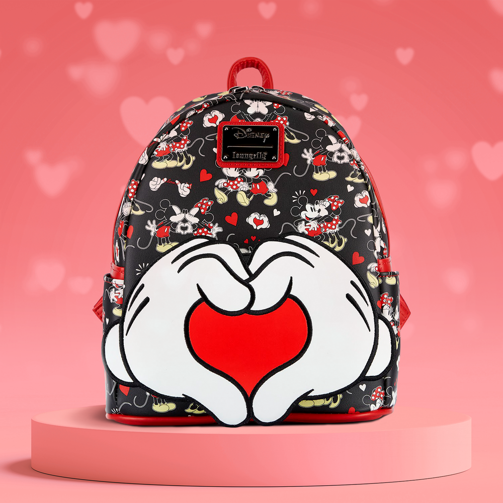 Mickey and Minnie Mouse Valentines Mini Backpack Lifestyle View-zoom