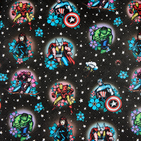 Avengers Floral Tattoo Mini Backpack Closeup Artwork View