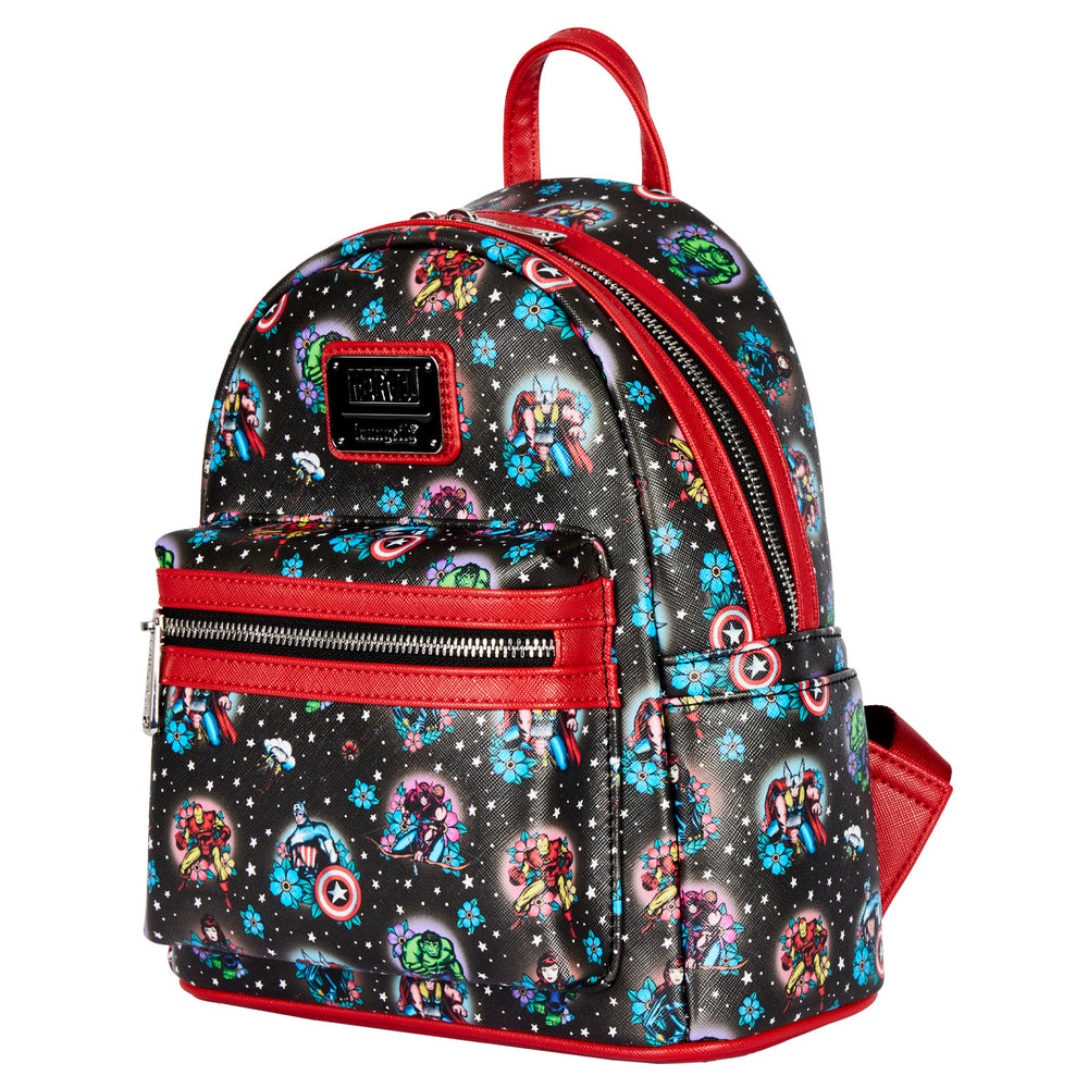 Avengers Floral Tattoo Mini Backpack Side View-zoom