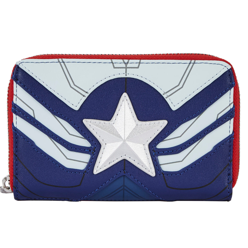 Falcon Captain America Cosplay Zip Around Wallet Front View-zoom