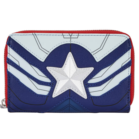 Falcon Captain America Cosplay Zip Around Wallet Front View