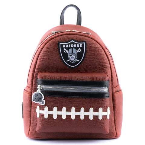 NFL Las Vegas Raiders Pigskin Logo Mini Backpack Front View
