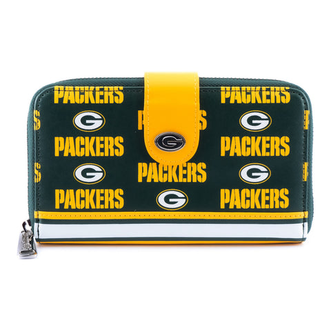 NFL Green Bay Packers Logo Zip Around Wallet Front View
