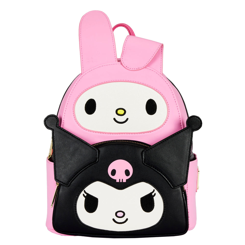 My Melody and Kuromi Double Pocket Mini Backpack Front View-zoom