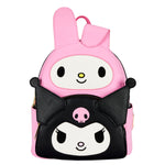 My Melody and Kuromi Double Pocket Mini Backpack Front View