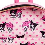 My Melody and Kuromi Double Pocket Mini Backpack Inside Lining View