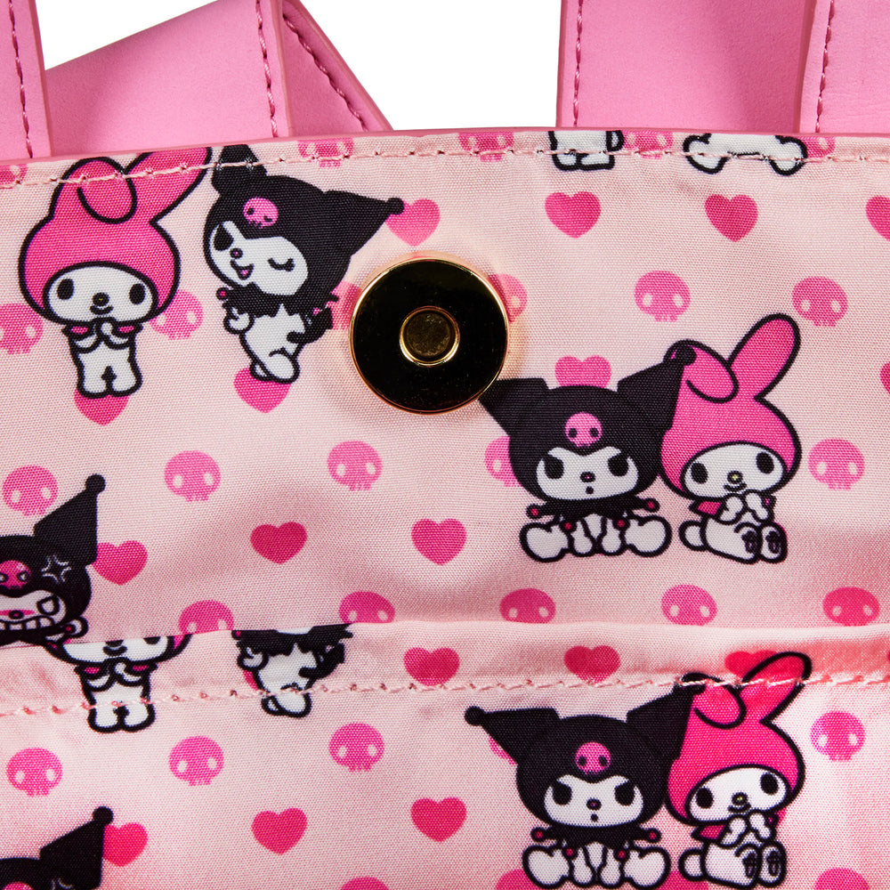 My Melody and Kuromi Reversible Crossbody Bag Inside Lining View-zoom