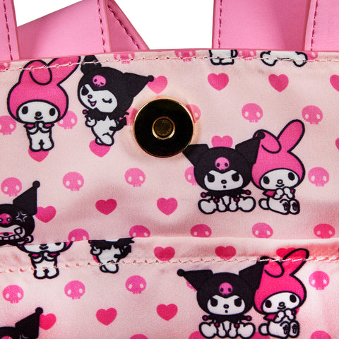 My Melody and Kuromi Reversible Crossbody Bag Inside Lining View