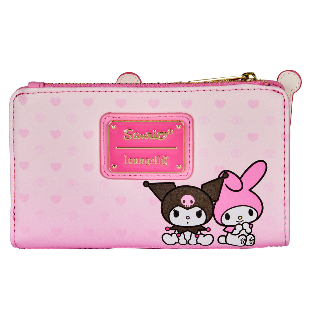 My Melody and Kuromi Flap Wallet Back View-zoom