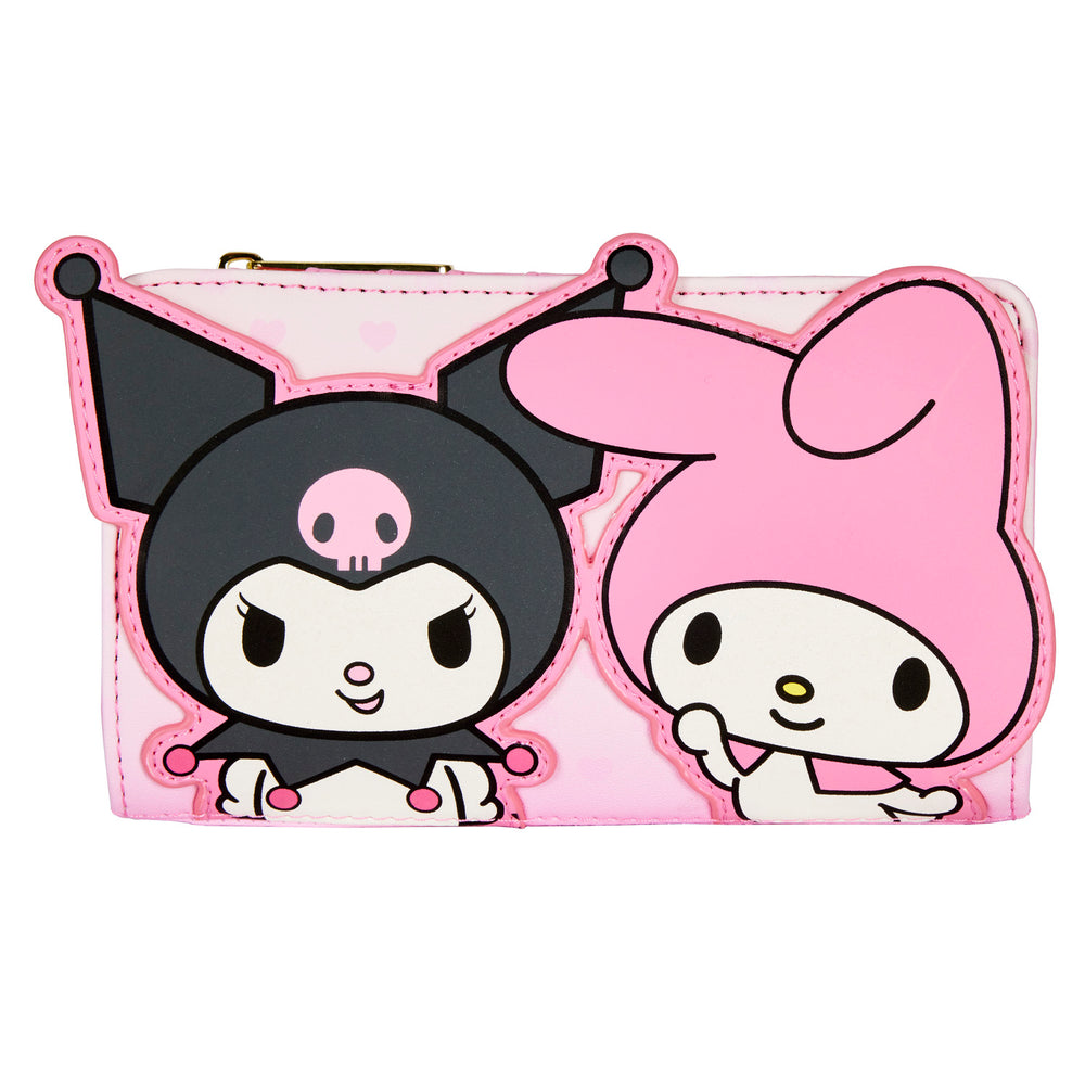 My Melody and Kuromi Flap Wallet Front View-zoom