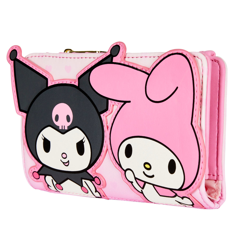 My Melody and Kuromi Flap Wallet Side View-zoom