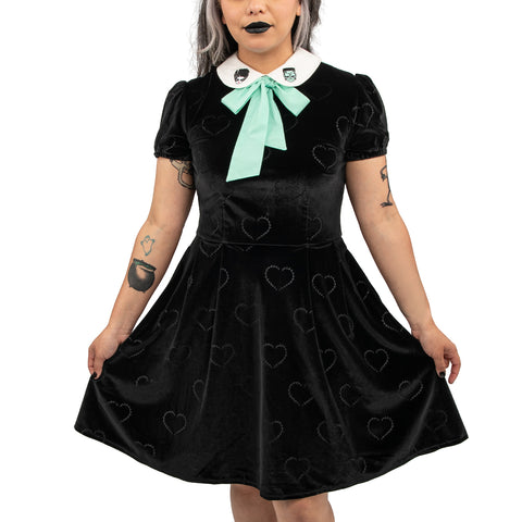 Universal Monsters Bride of Frankenstein Stitch Shoppe "Alicia" Dress Closeup Front Model View