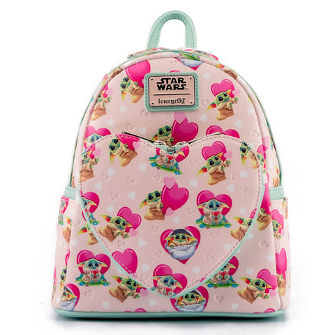 The Mandalorian Grogu Hearts Mini Backpack Front View