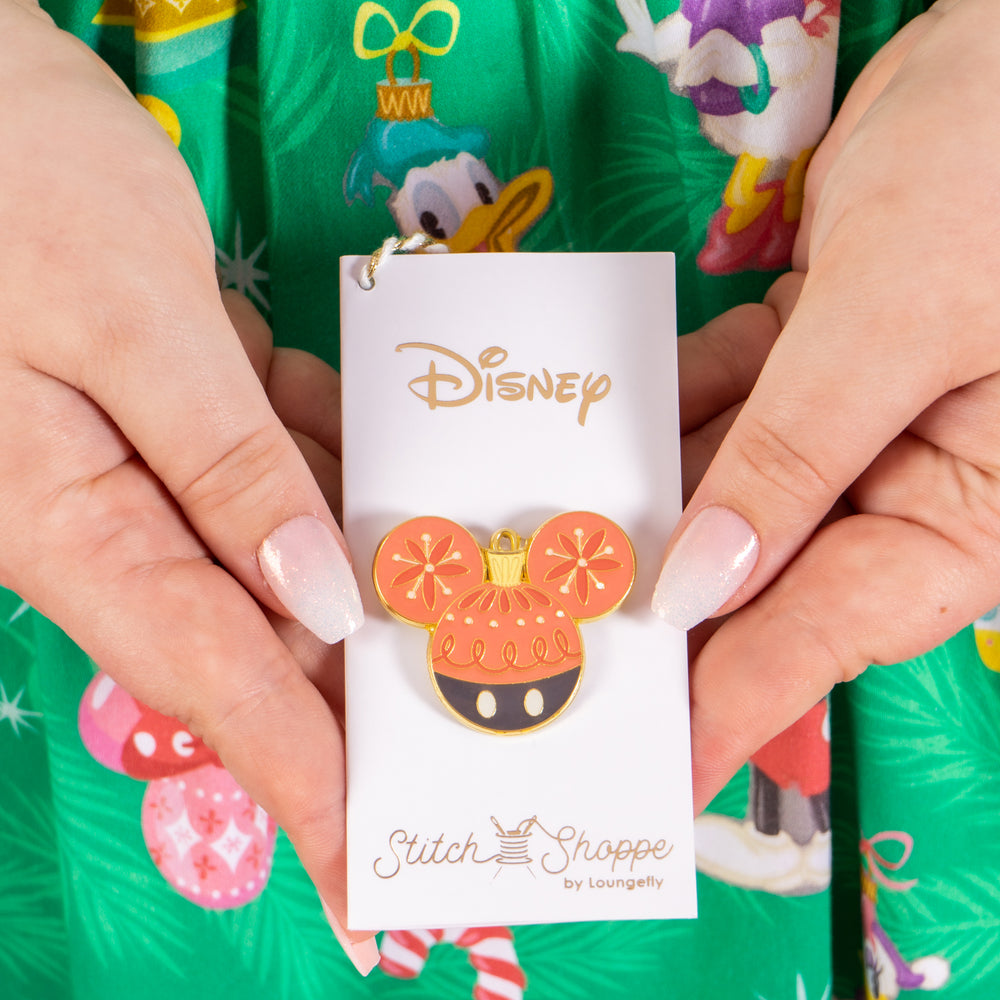 Disney Stitch Shoppe Holiday "Laci" Dress Closeup Pin View-zoom