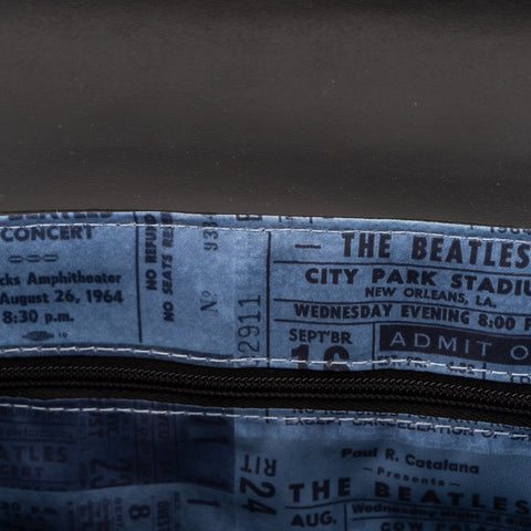 The Beatles Ticket Stubs Crossbody Bag Inside Lining View