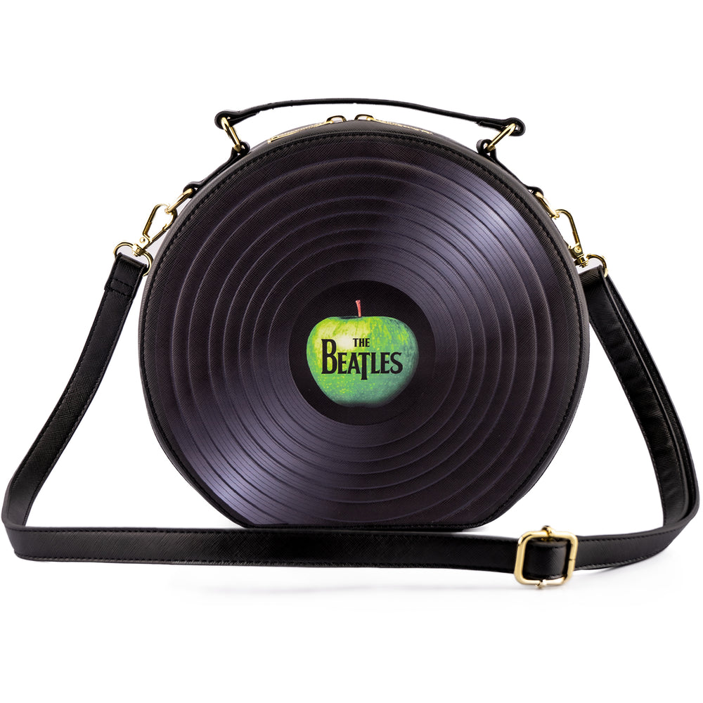 The Beatles Let It Be Vinyl Record Crossbody Bag Front View-zoom