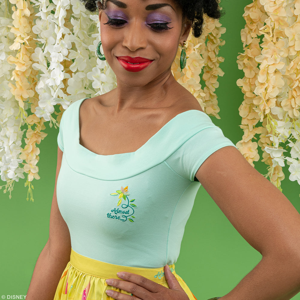 Disney Stitch Shoppe Princess Tiana Embroidered "Dizzy" Fashion Top-zoom