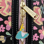 Exclusive - Disney Alice in Wonderland Floral Mini Backpack Closeup Zipper Charm View