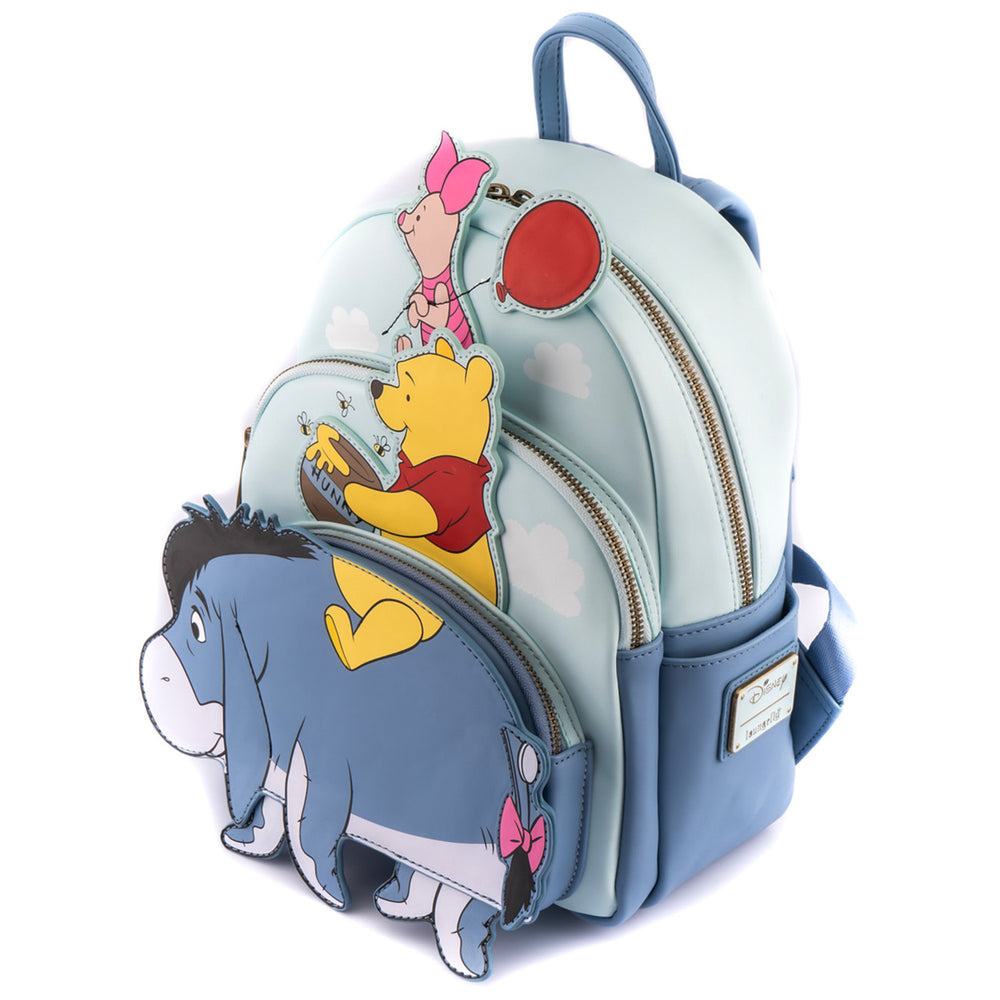 Winnie the Pooh 95th Anniversary Triple Pocket Mini Backpack Top Side View-zoom