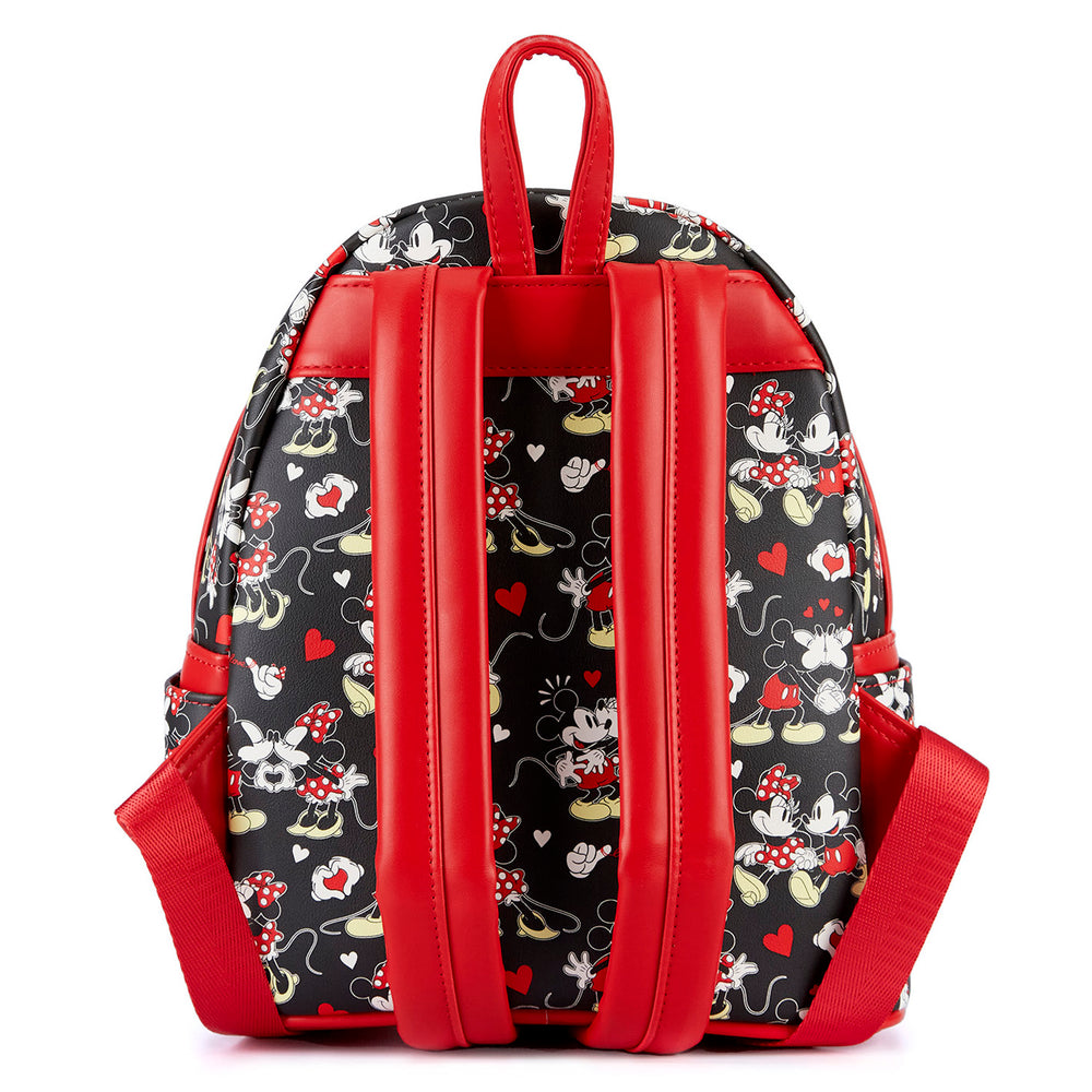Mickey and Minnie Mouse Heart Hands Valentines Mini Backpack Back View-zoom