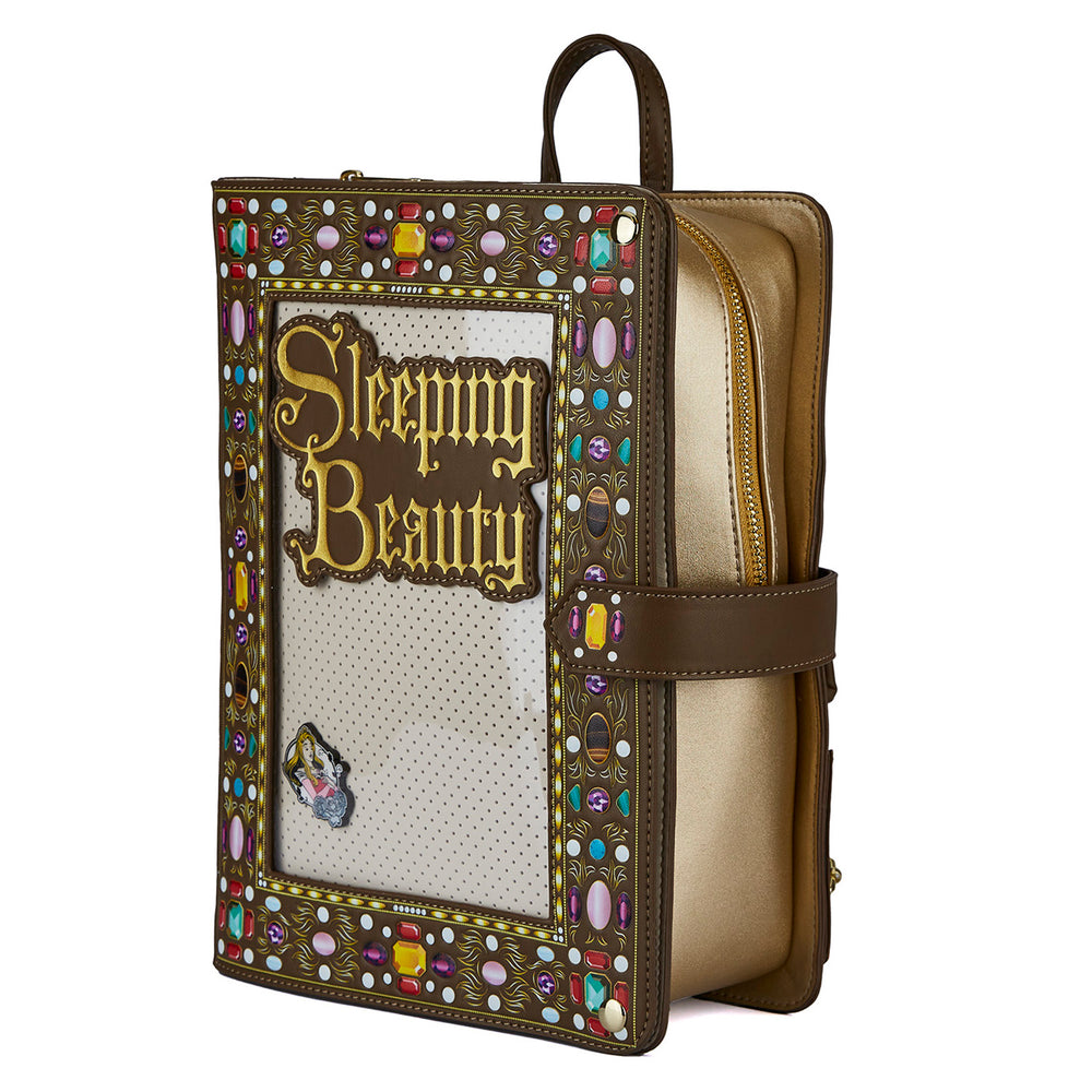 Sleeping Beauty Pin Trader Backpack Side View-zoom