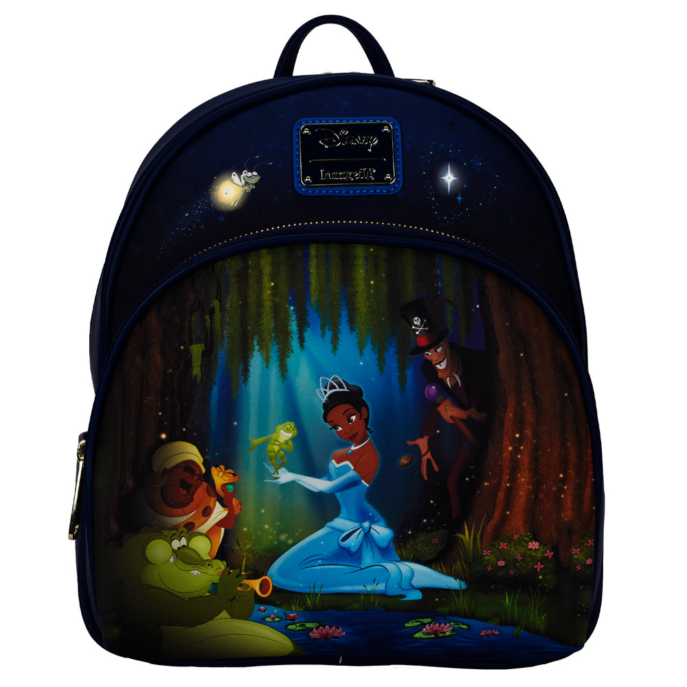 Exclusive - Princess Tiana and the Frog Bayou Scene Light Up Mini Backpack Front Glow View-zoom