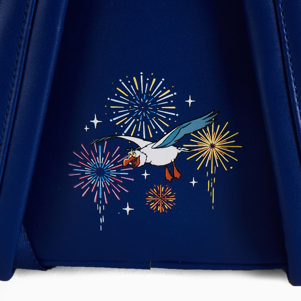The Little Mermaid Ariel Fireworks Glow and Light Up Mini Backpack Closeup Artwork View-zoom