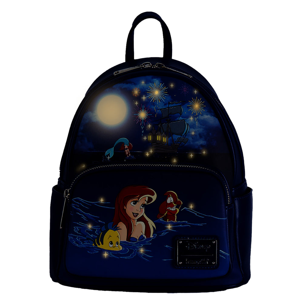 The Little Mermaid Ariel Fireworks Glow and Light Up Mini Backpack Glow View-zoom