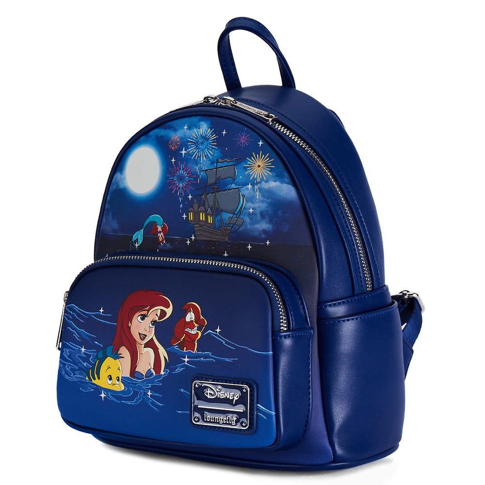 The Little Mermaid Ariel Fireworks Glow and Light Up Mini Backpack Side View-zoom