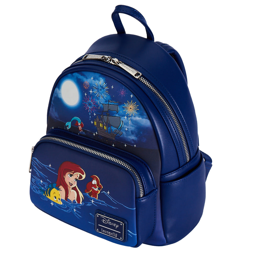 The Little Mermaid Ariel Fireworks Glow and Light Up Mini Backpack Top Side View-zoom