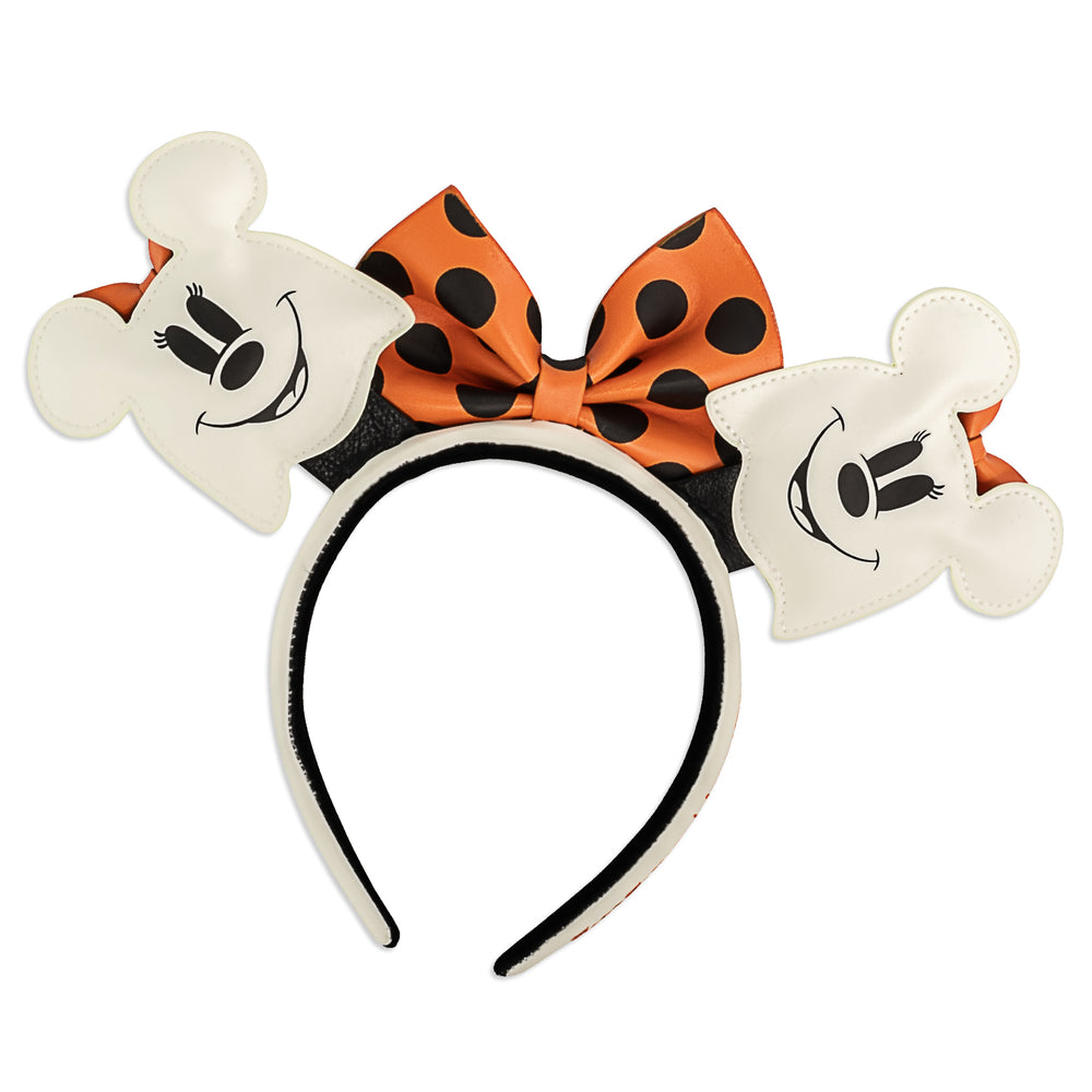 Disney Minnie Mouse Ghost Glow in the Dark Ears Headband Back View-zoom