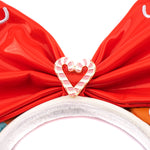 Disney Gingerbread Mickey and Minnie Mouse Ears Headband Closeup Bow View