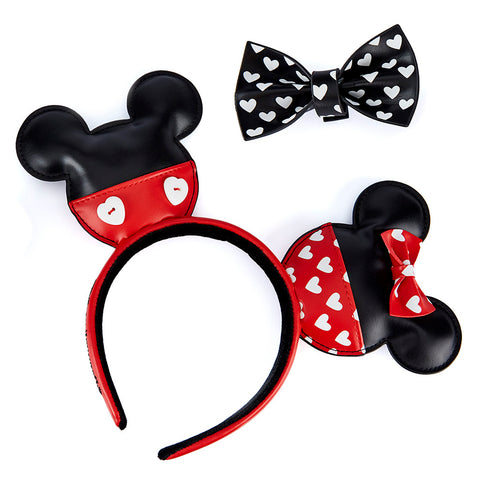 Mickey and Minnie Mouse Love Ears Headband Front View without Bow