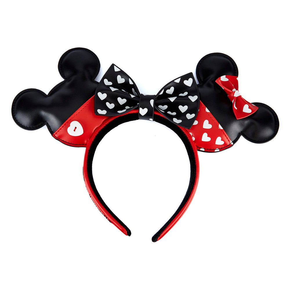 Mickey and Minnie Mouse Love Ears Headband Front View-zoom