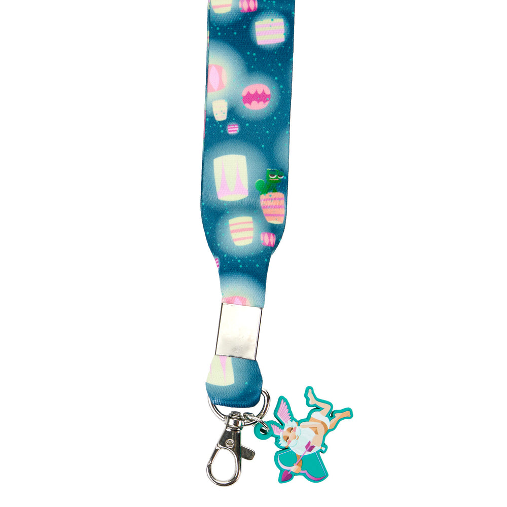 Tangled Rapunzel Castle Lanyard with Card Holder Closeup Charm View-zoom