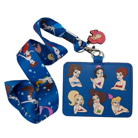 The Little Mermaid Sisters Lanyard with Card Holder Front View