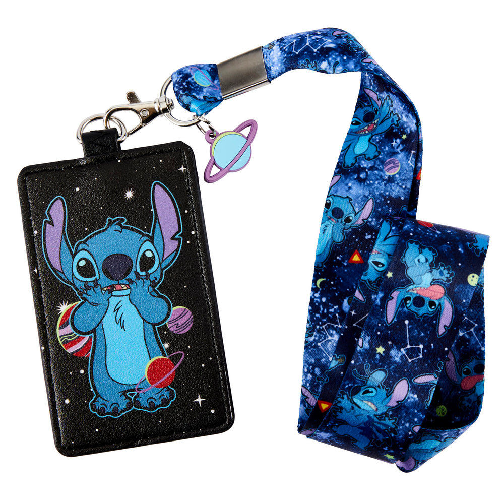 Lilo & Stitch Space Adventure Lanyard with Card Holder Front View-zoom