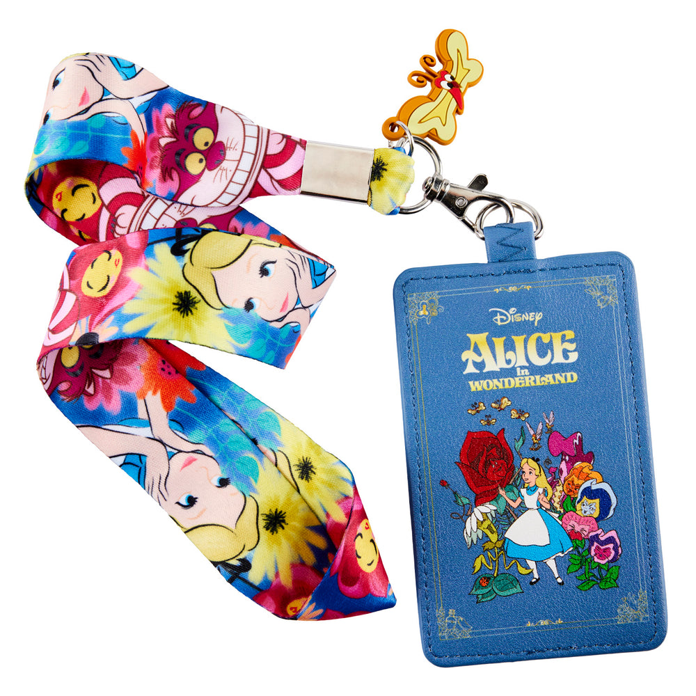 Alice in Wonderland Book Lanyard with Card Holder Front View-zoom