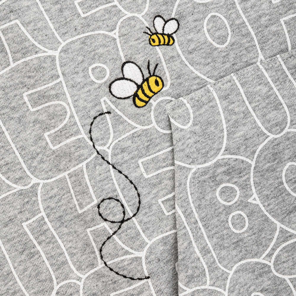Loungefly Disney Winnie the Pooh Oh Bother Print Hoodie Closeup Bee View-zoom