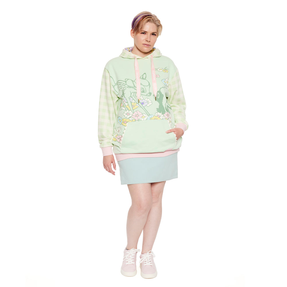Bambi and Flower Spring Time Hoodie Full Length Front Model View-zoom