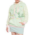 Bambi and Flower Spring Time Hoodie Closeup Front Model View