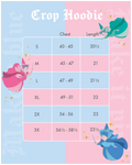 Sleeping Beauty Make it Pink Make it Blue Crop Hoodie Size Chart View